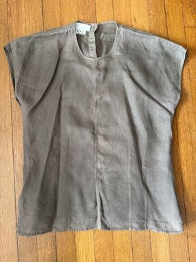 ESCADA WHITE LABEL By MARGARETHA LEY 100% LINEN BLOUSE SIZE 40 LARGE